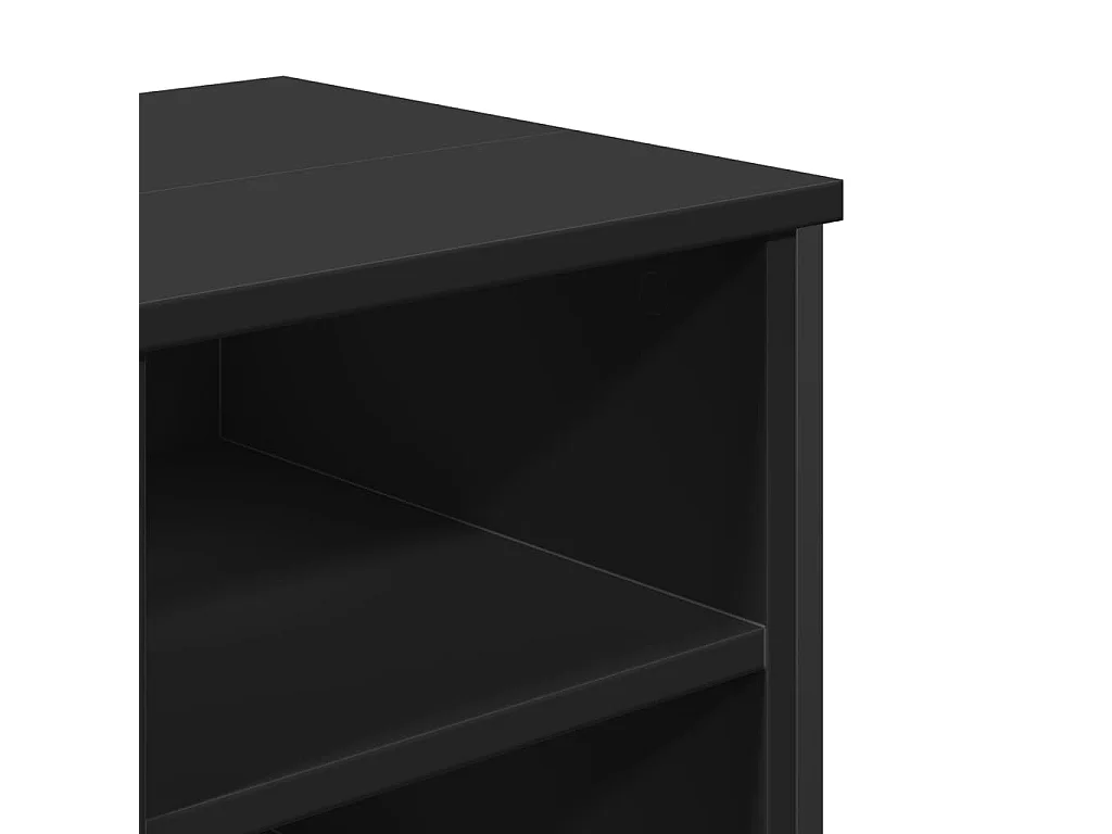 Mueble lavabo de baño negro 91x35x60 cm