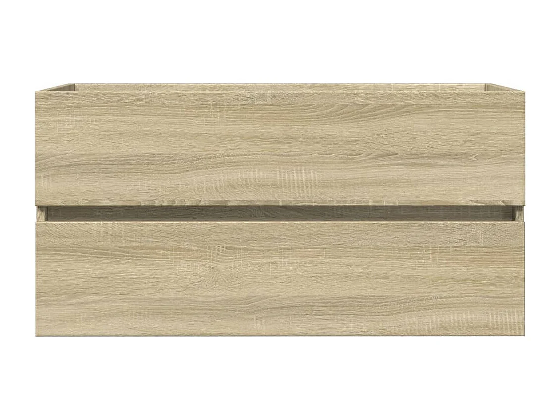 Juego de muebles de baño de madera de ingeniería y cerámica de 2 piezas