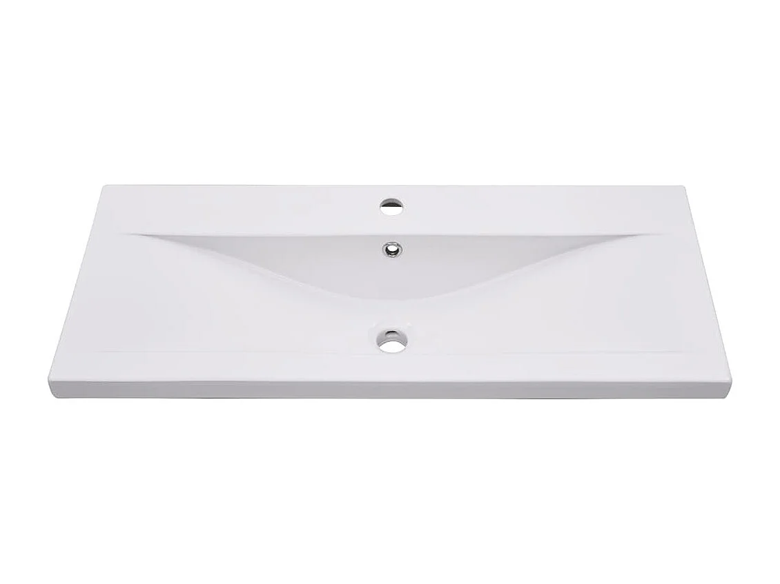 Set di mobili da bagno da 2 pezzi in ceramica e legno ingegnerizzato