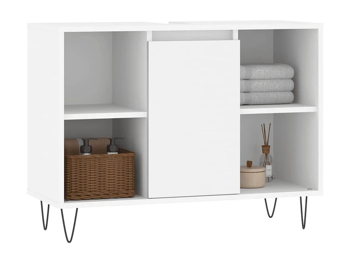 Mueble de baño madera de ingeniería blanco 80x33x60 cm