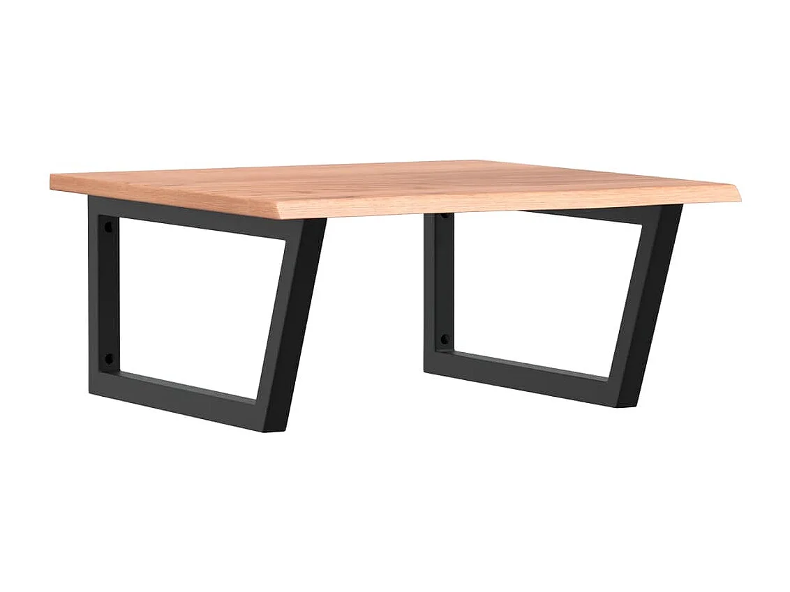 Étagère de vasque murale acier et bois de chêne massif