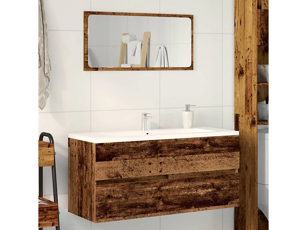 Mueble lavabo madera antigua 100x38,5x45 cm madera contrachapada