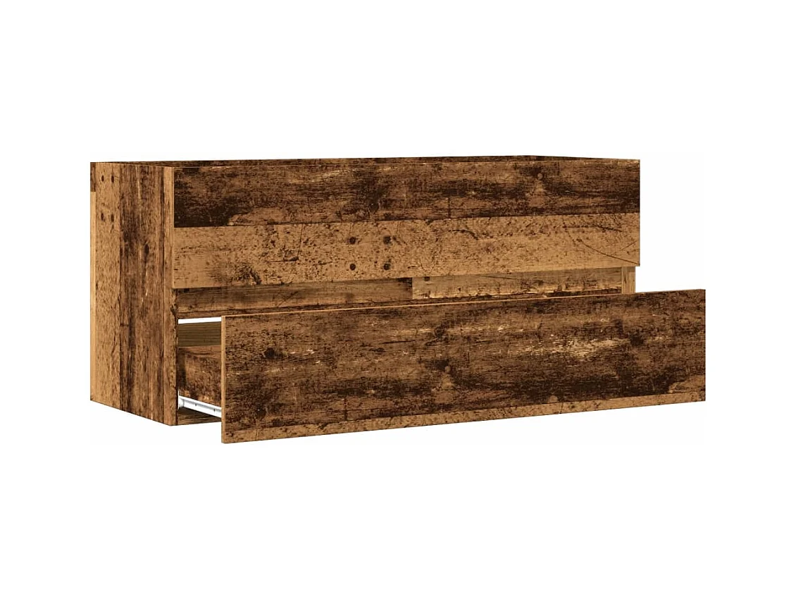 Armoire lavabo vieux bois 100x38,5x45 cm bois d'ingénierie