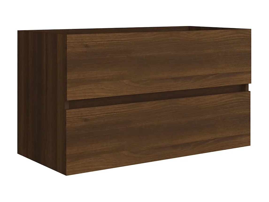 Mueble de baño con lavabo madera contrachapada marrón roble