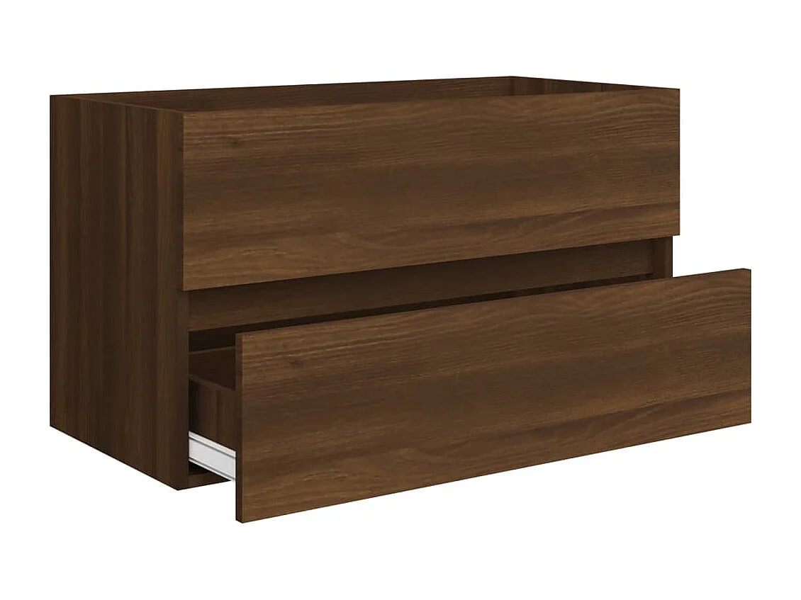 Mueble de baño con lavabo madera contrachapada marrón roble