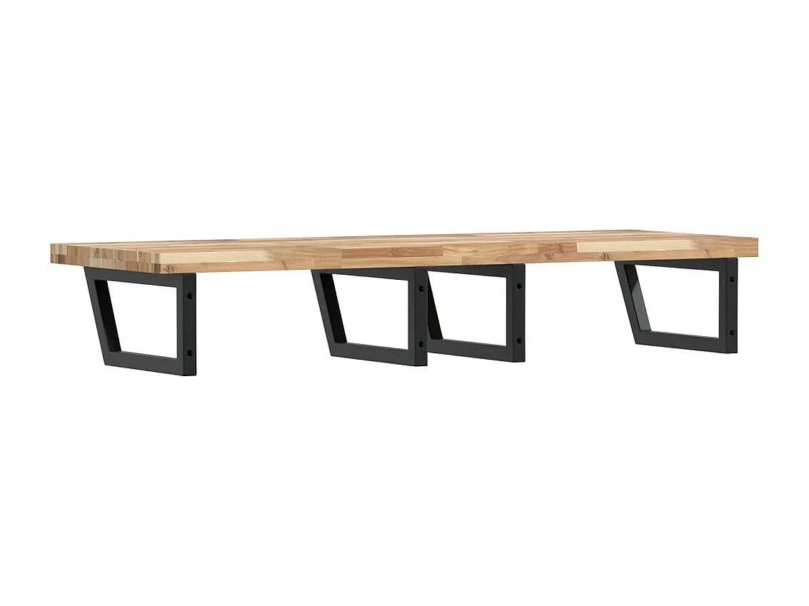 Waschbeckenregal Wandmontage Stahl und Akazienholz