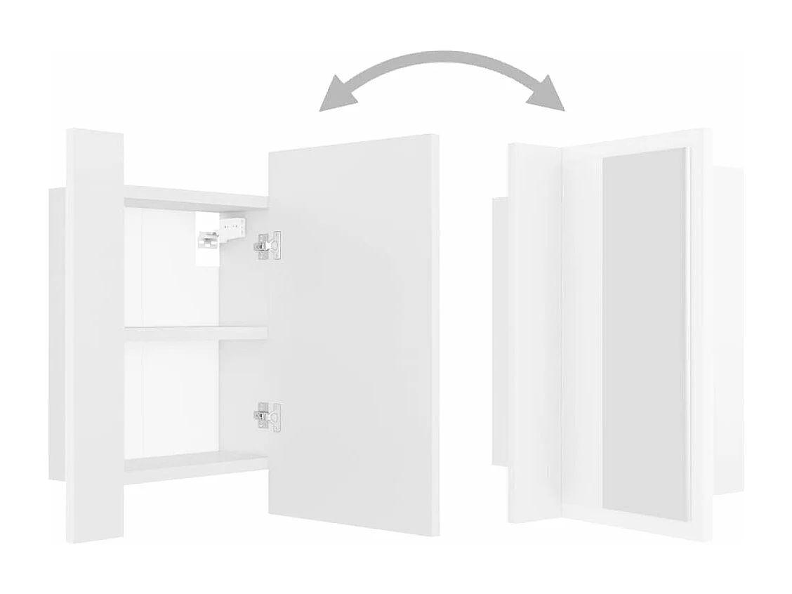 Armario espejo de baño con luz LED acrílico blanco 40x12x45 cm