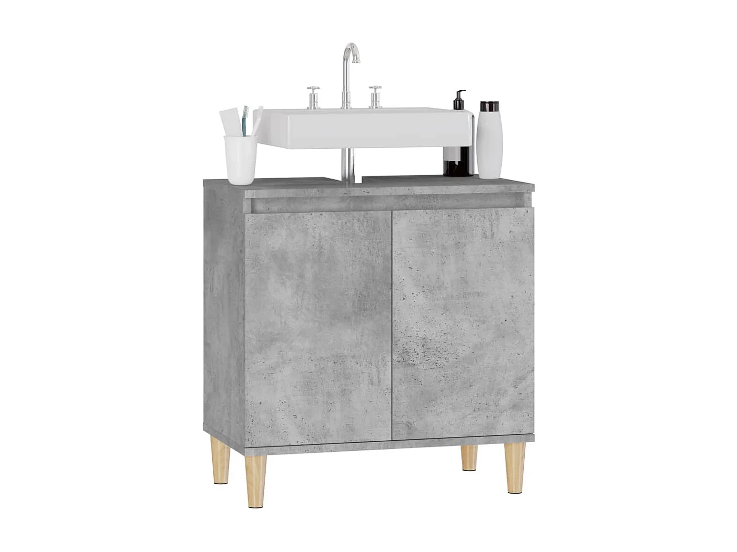 Meuble d'évier gris béton 58x33x60 cm bois d'ingénierie