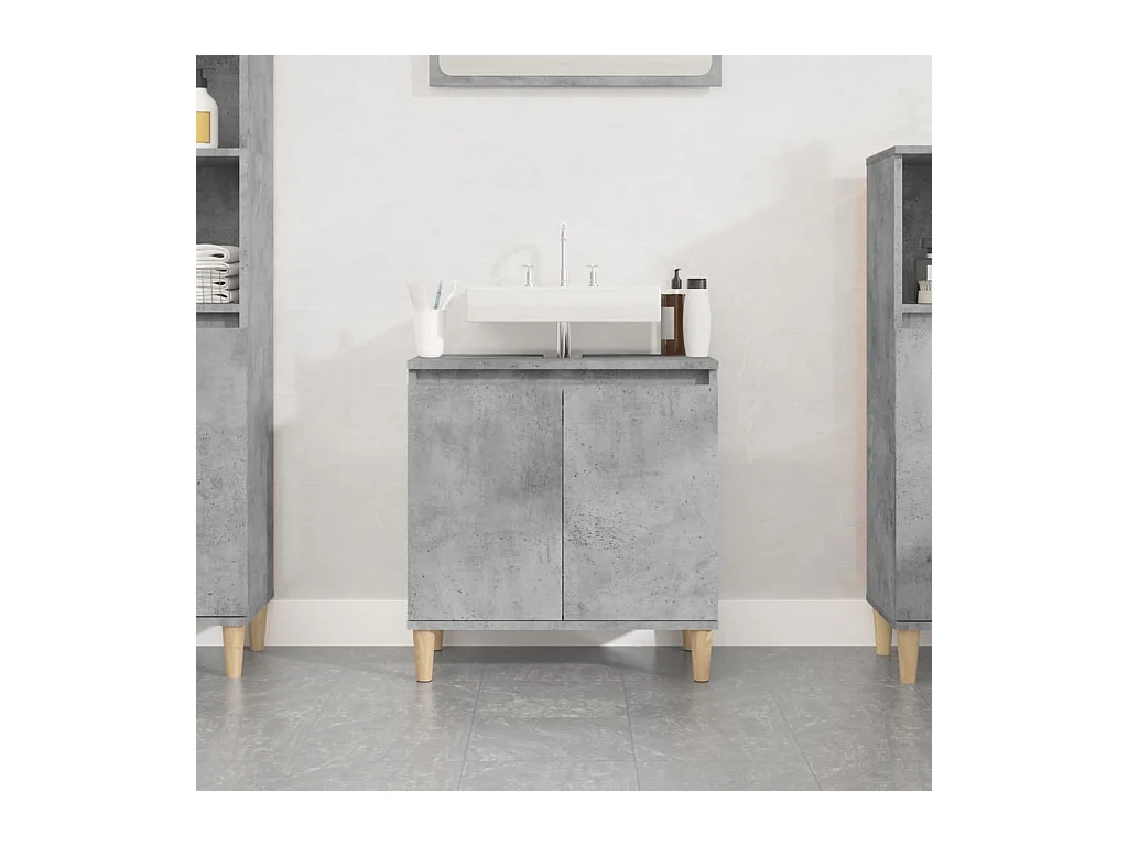 Waschbeckenunterschrank Betongrau 58x33x60 cm Holzwerkstoff