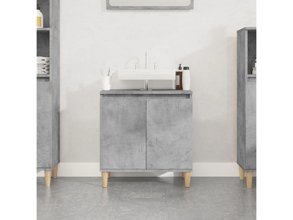 Meuble d'évier gris béton 58x33x60 cm bois d'ingénierie