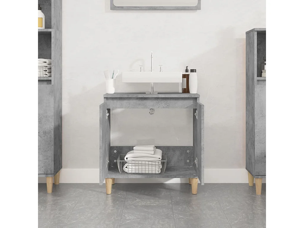 Meuble d'évier gris béton 58x33x60 cm bois d'ingénierie