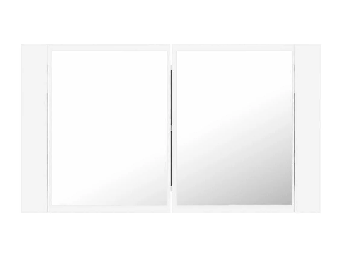 Armadietto a Specchio con Luci LED Bianco 80x12x45 in Acrilico