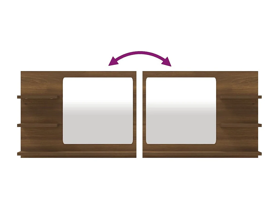 Badspiegel Braun Eiche-Optik 60x10,5x45 cm Holzwerkstoff