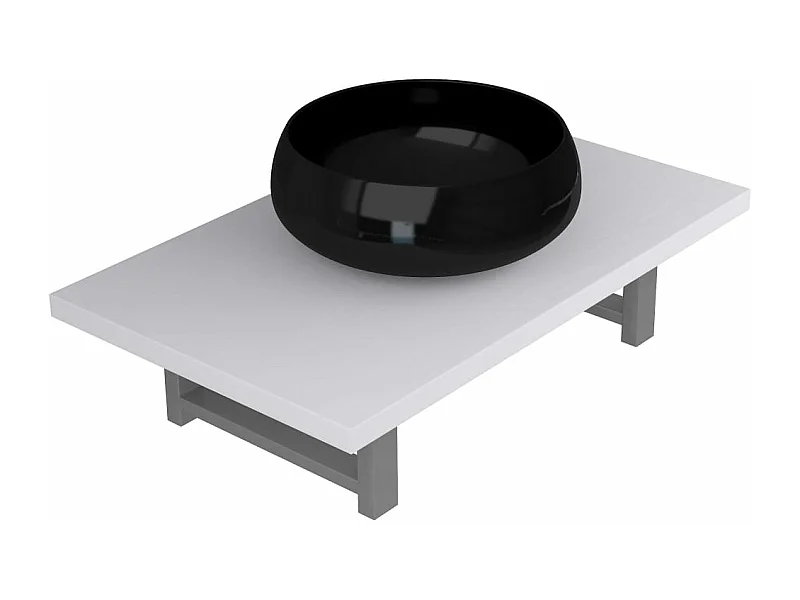 Mobile da bagno due pezzi in Ceramica Bianca