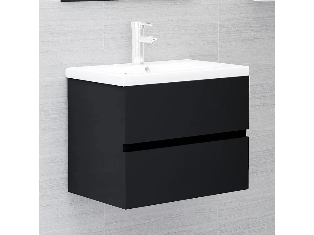 Mueble con lavabo madera de ingeniería negro