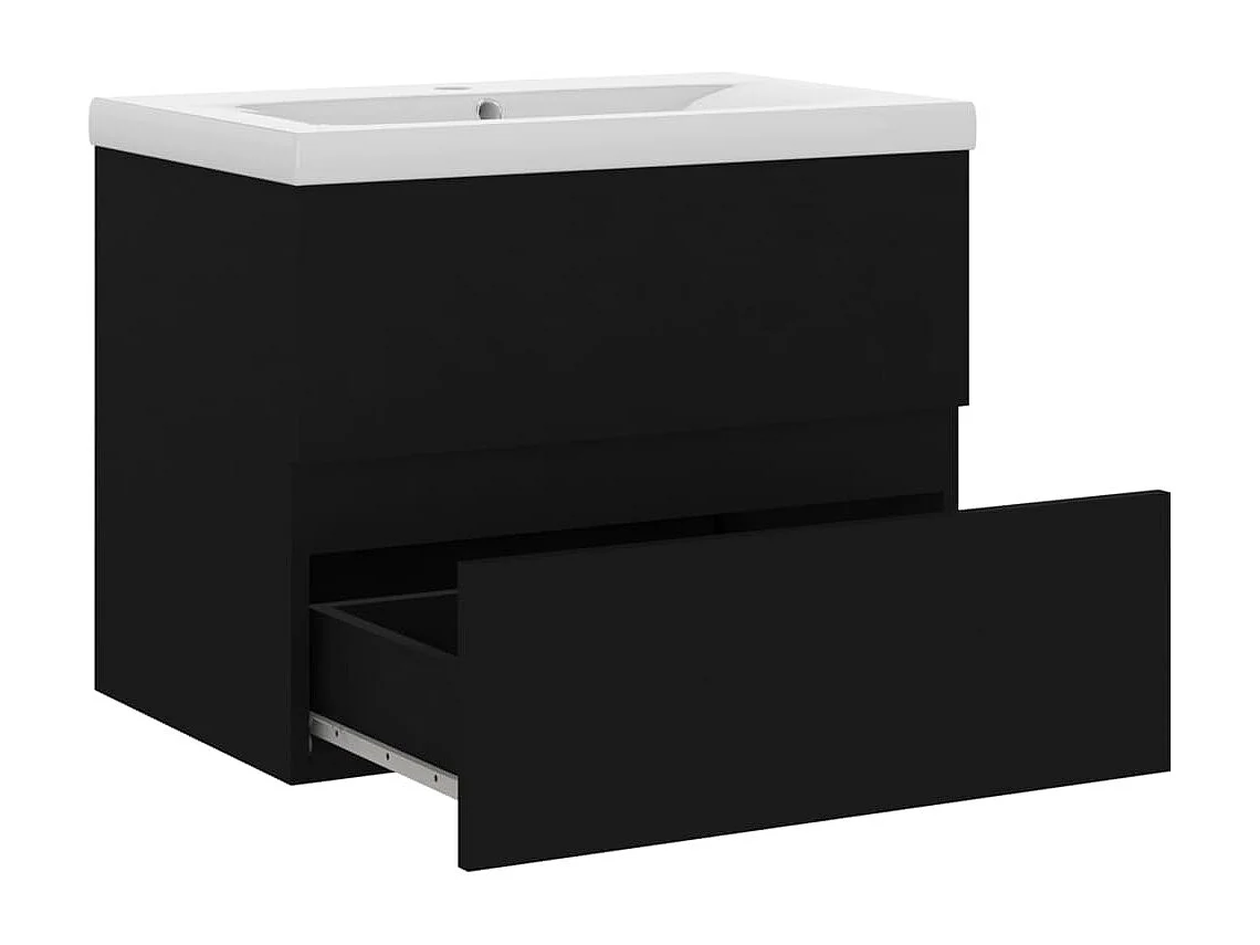 Mueble con lavabo madera de ingeniería negro