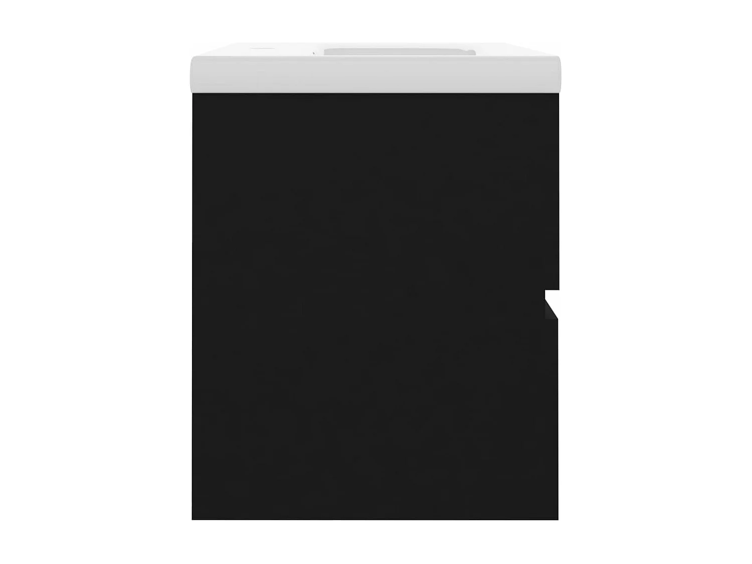 Mobile con Lavabo Integrato Nero in Legno Multistrato