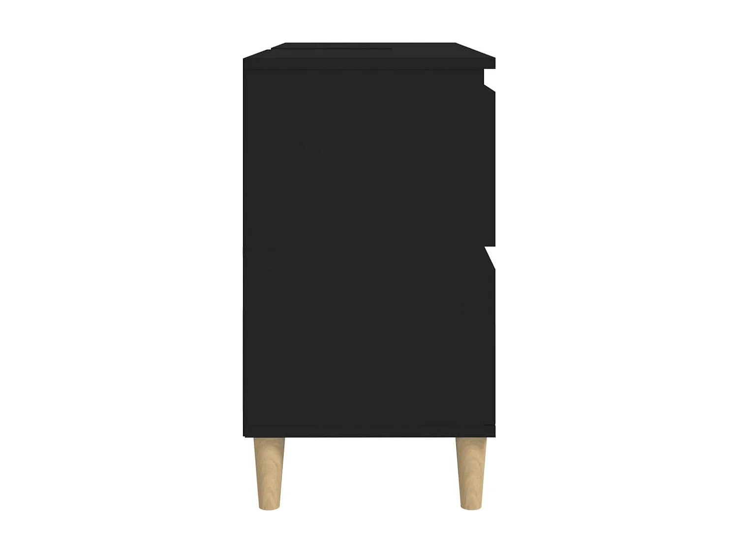 Meuble d'évier noir 80x33x60 cm bois d'ingénierie