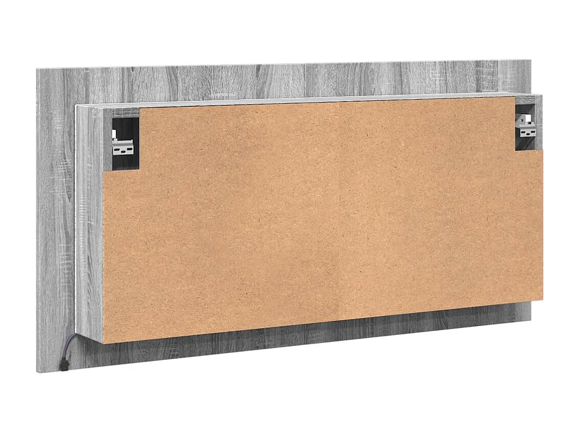 Armoire de salle de bain à miroir LED sonoma gris 90x12x45 cm