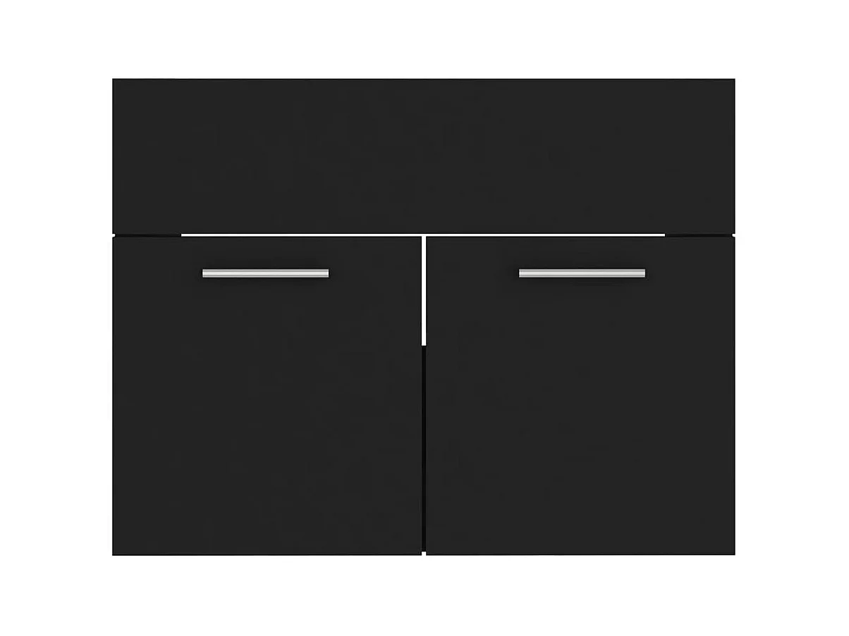 Armoire d'évier avec lavabo intégré Noir Aggloméré