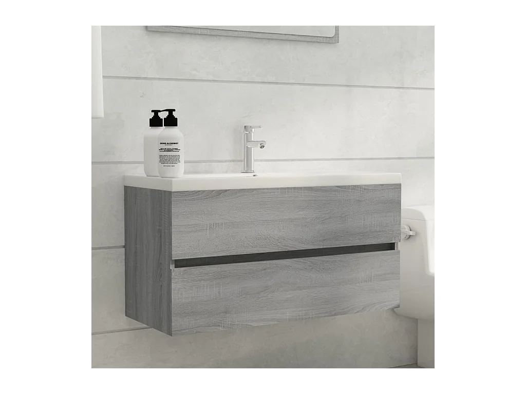 Mobile lavabo Sonoma grigio 90x38,5x45 cm MDF