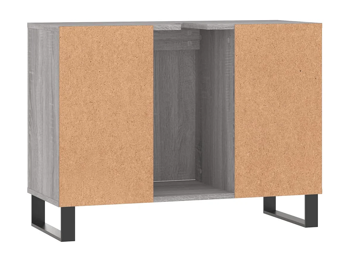 Armoire salle de bain sonoma gris 80x33x60 cm bois d'ingénierie