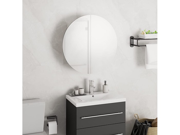 VASAGLE Armadio da Bagno, Specchiera, Mobile da Parete con 2 Ante a