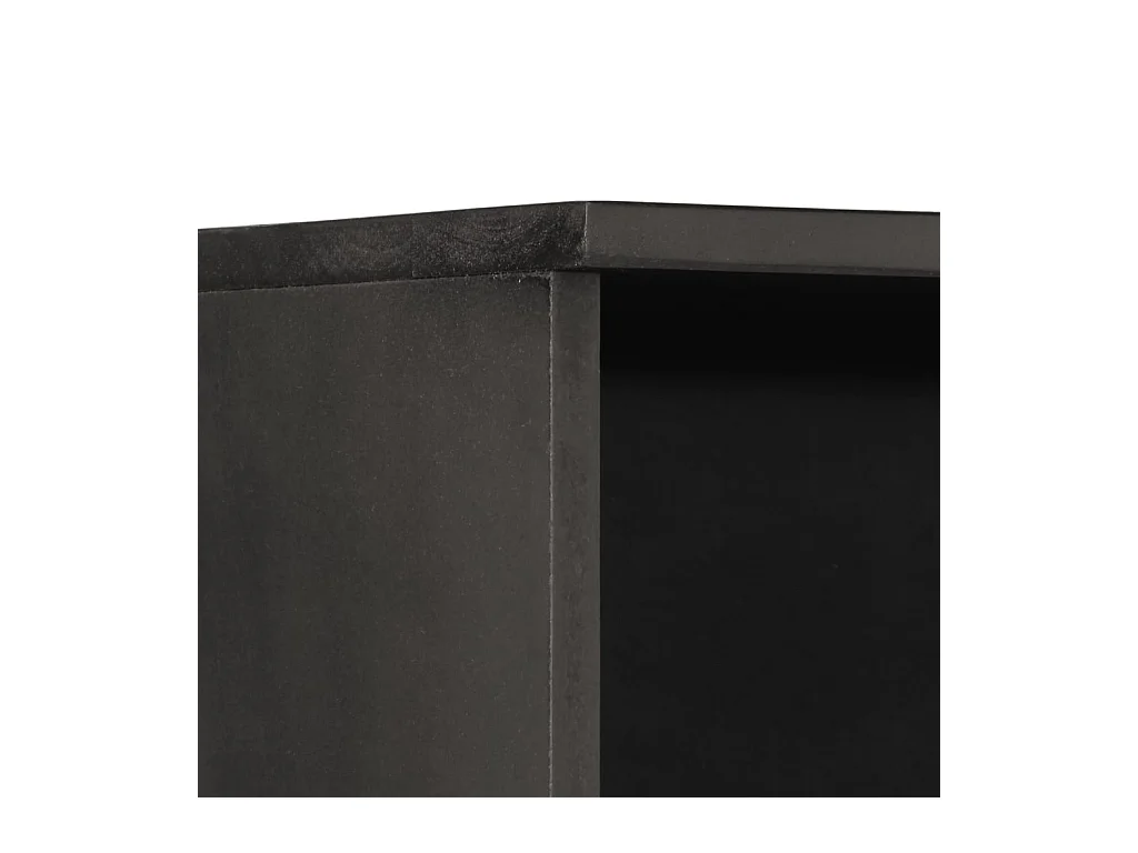 Badschrank Schwarz 38x33x160 cm Massivholz Mango