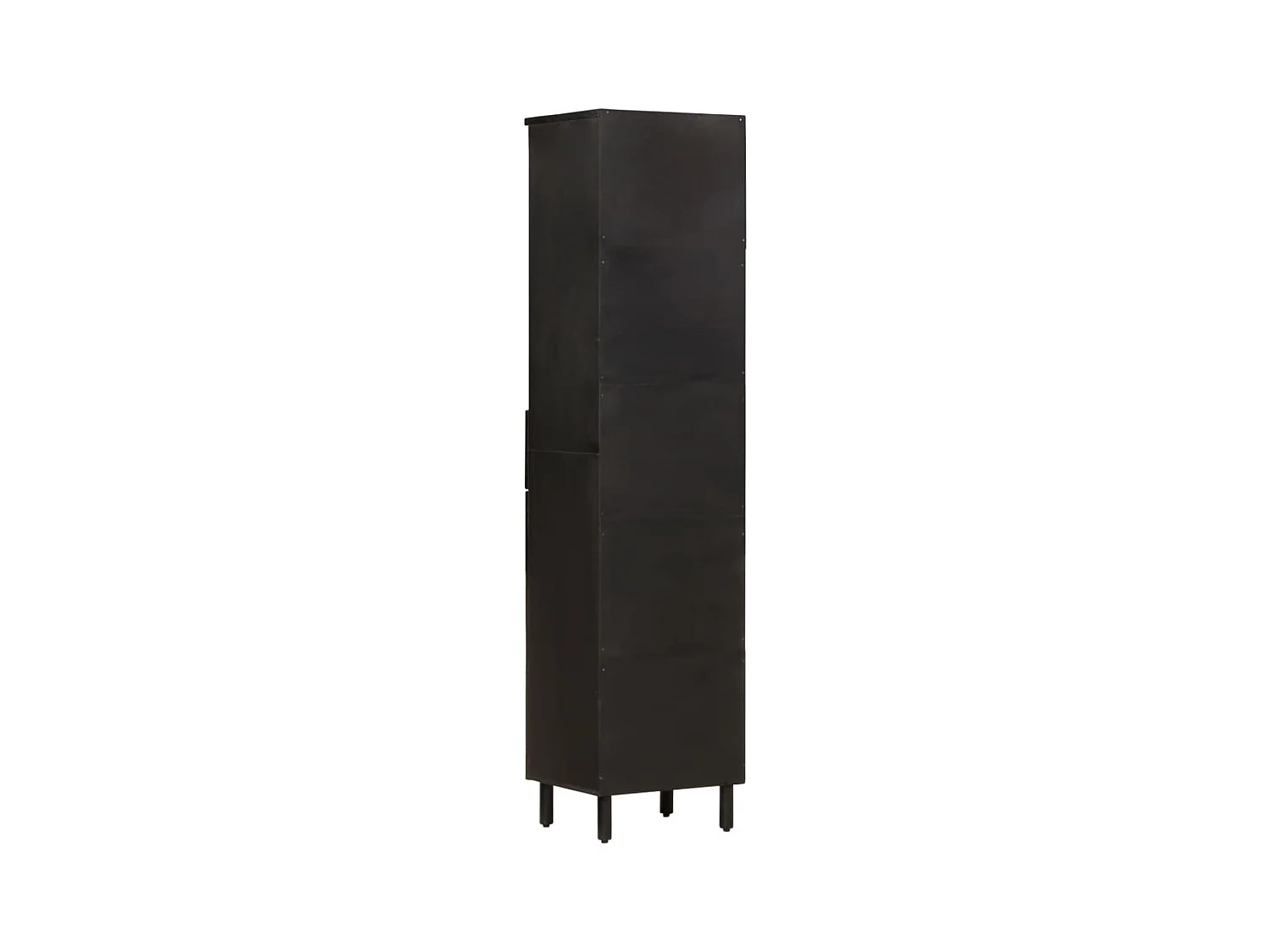 Badschrank Schwarz 38x33x160 cm Massivholz Mango