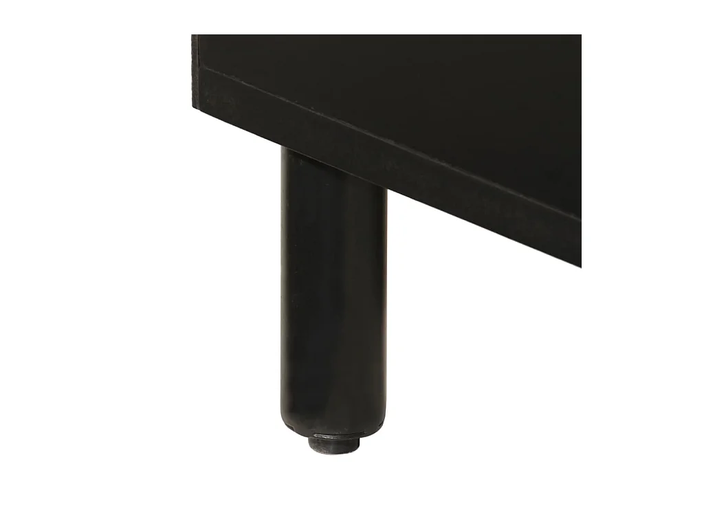 Badschrank Schwarz 38x33x160 cm Massivholz Mango