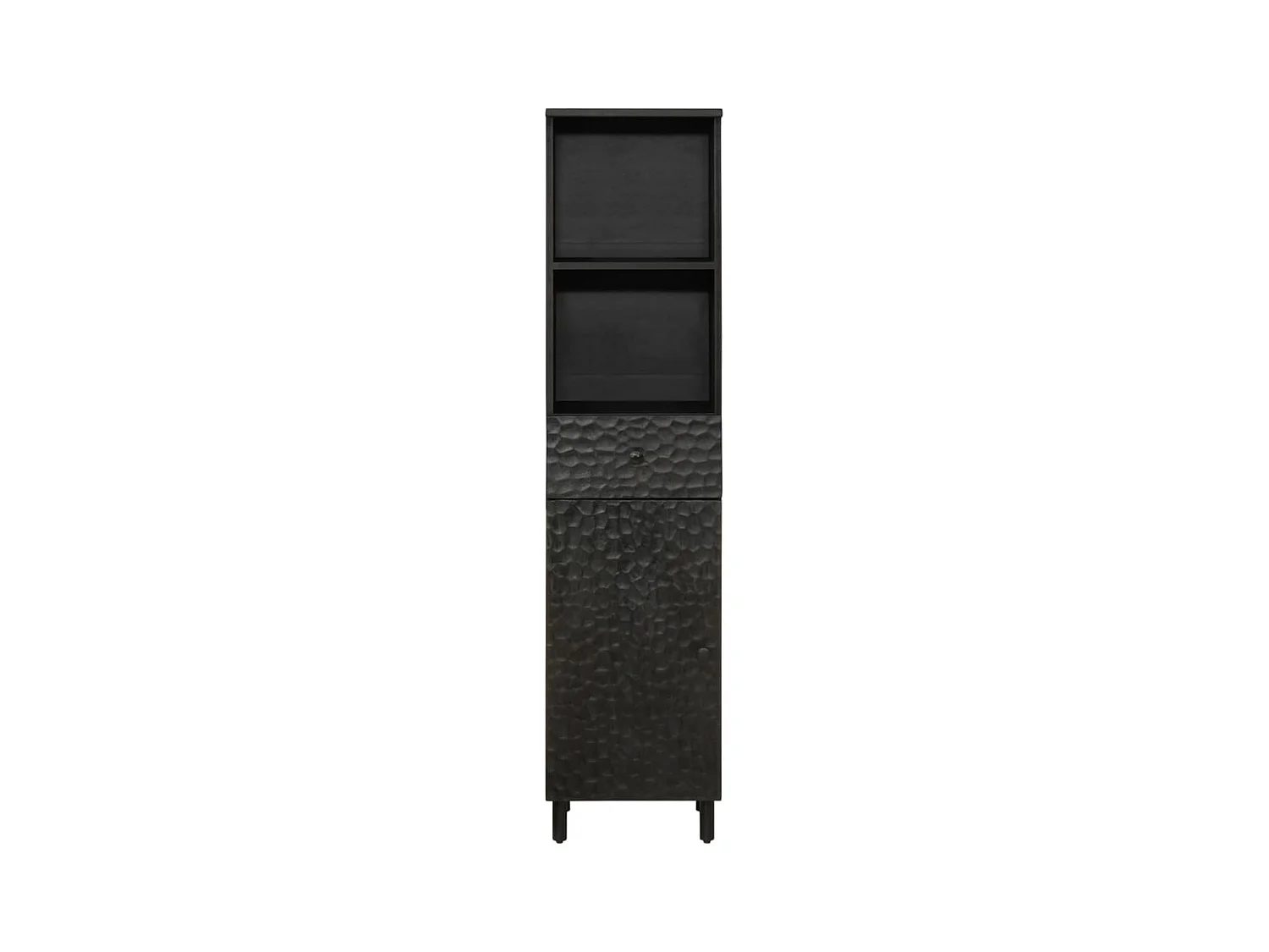 Badschrank Schwarz 38x33x160 cm Massivholz Mango