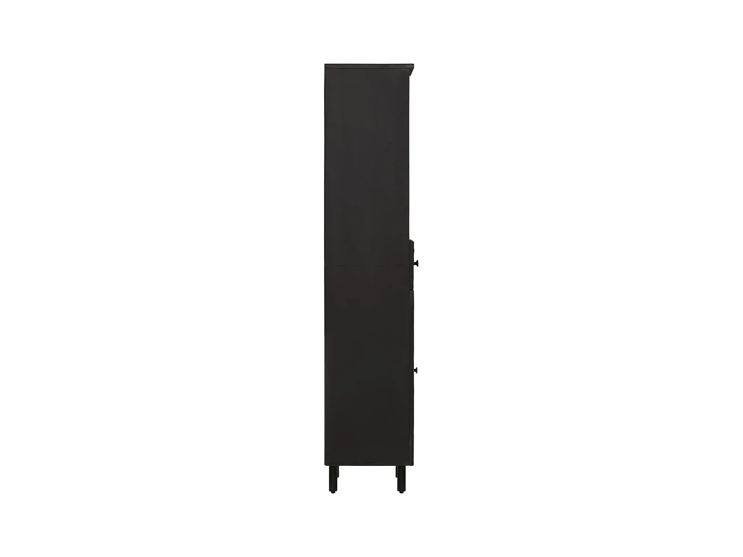 Badschrank Schwarz 38x33x160 cm Massivholz Mango