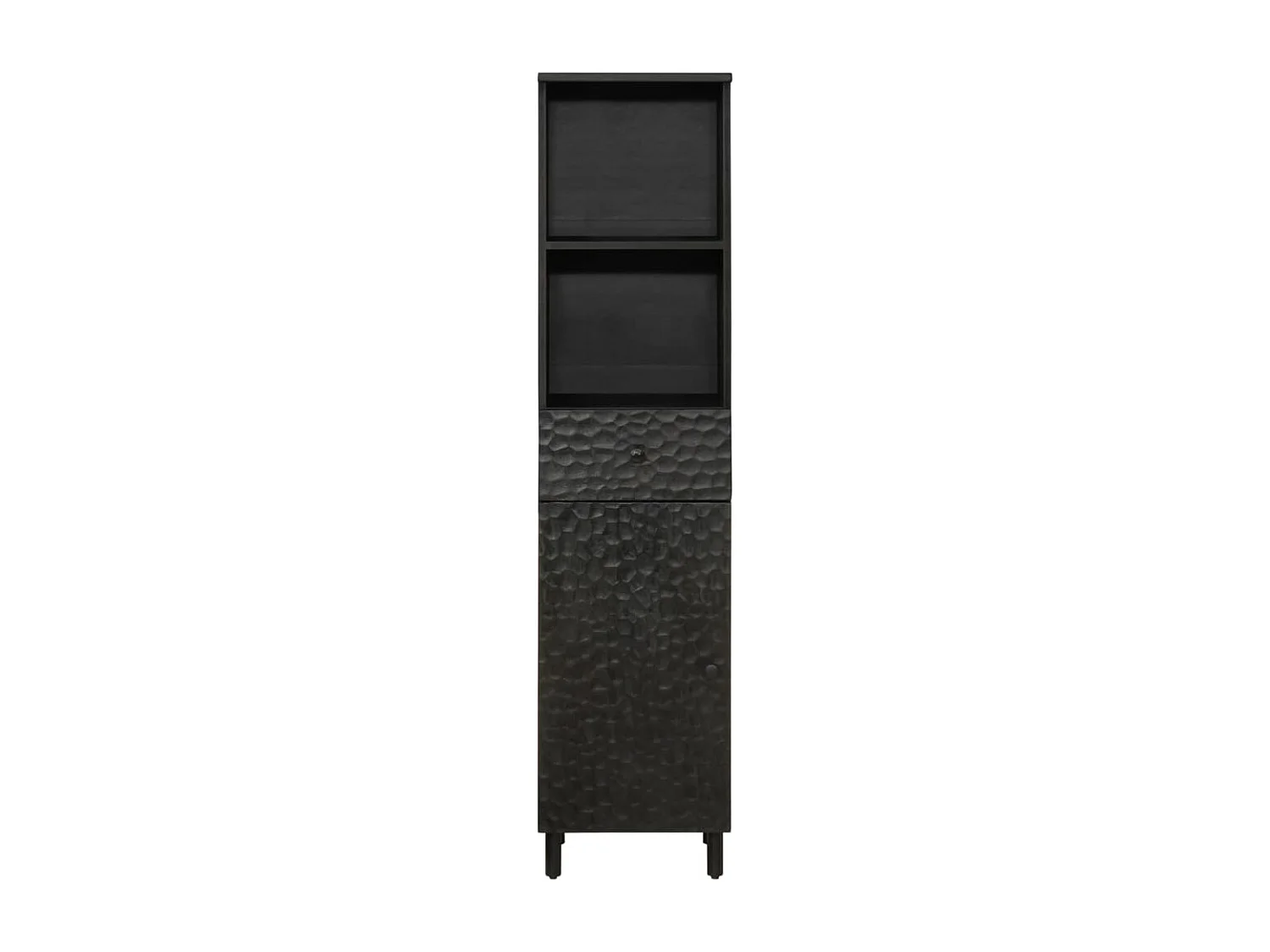 Badschrank Schwarz 38x33x160 cm Massivholz Mango
