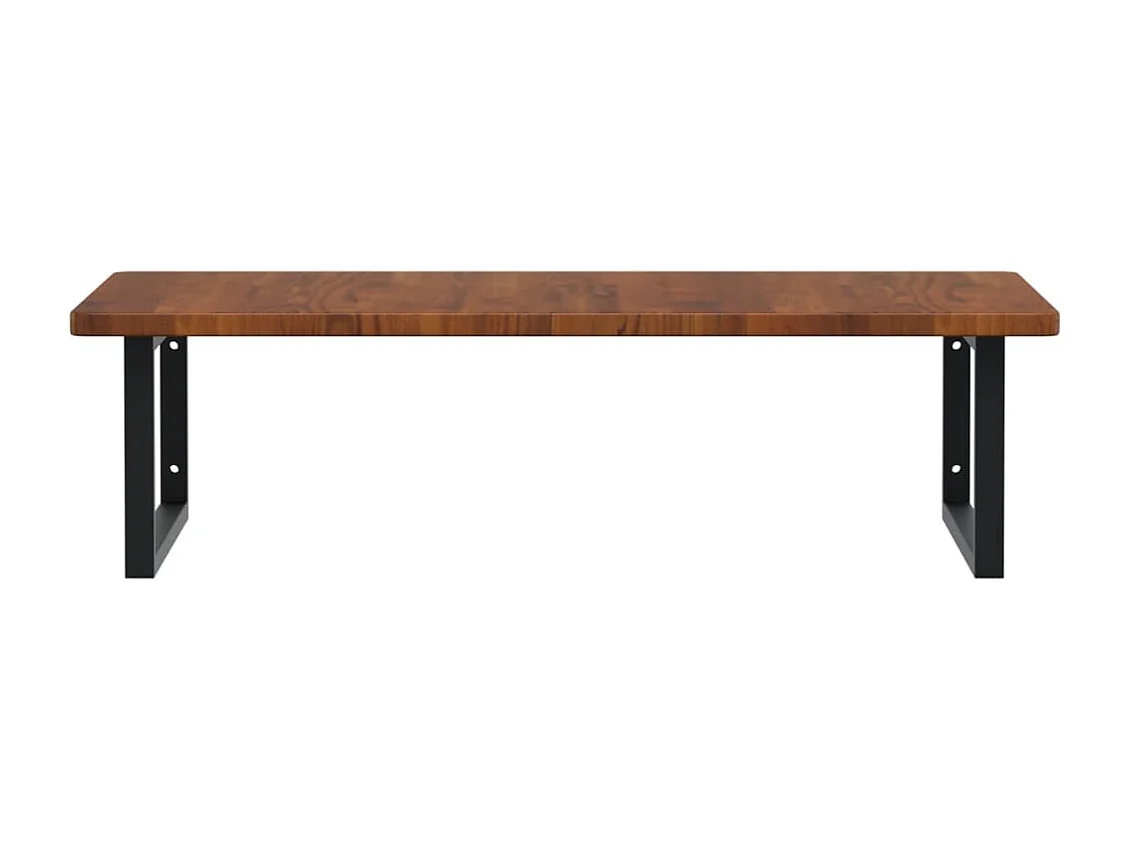 Étagère de vasque murale acier et bois de chêne massif