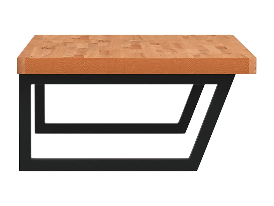 Étagère de vasque murale acier et bois massif de hêtre