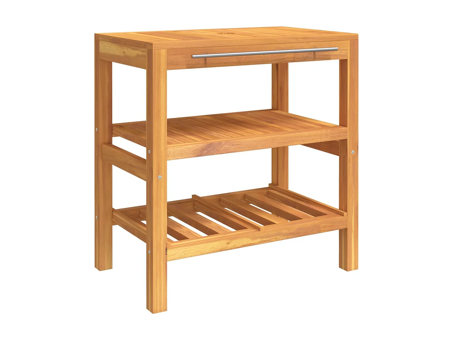 Armoire de salle de bain avec 2 étagères 74x45x75cm bois massif