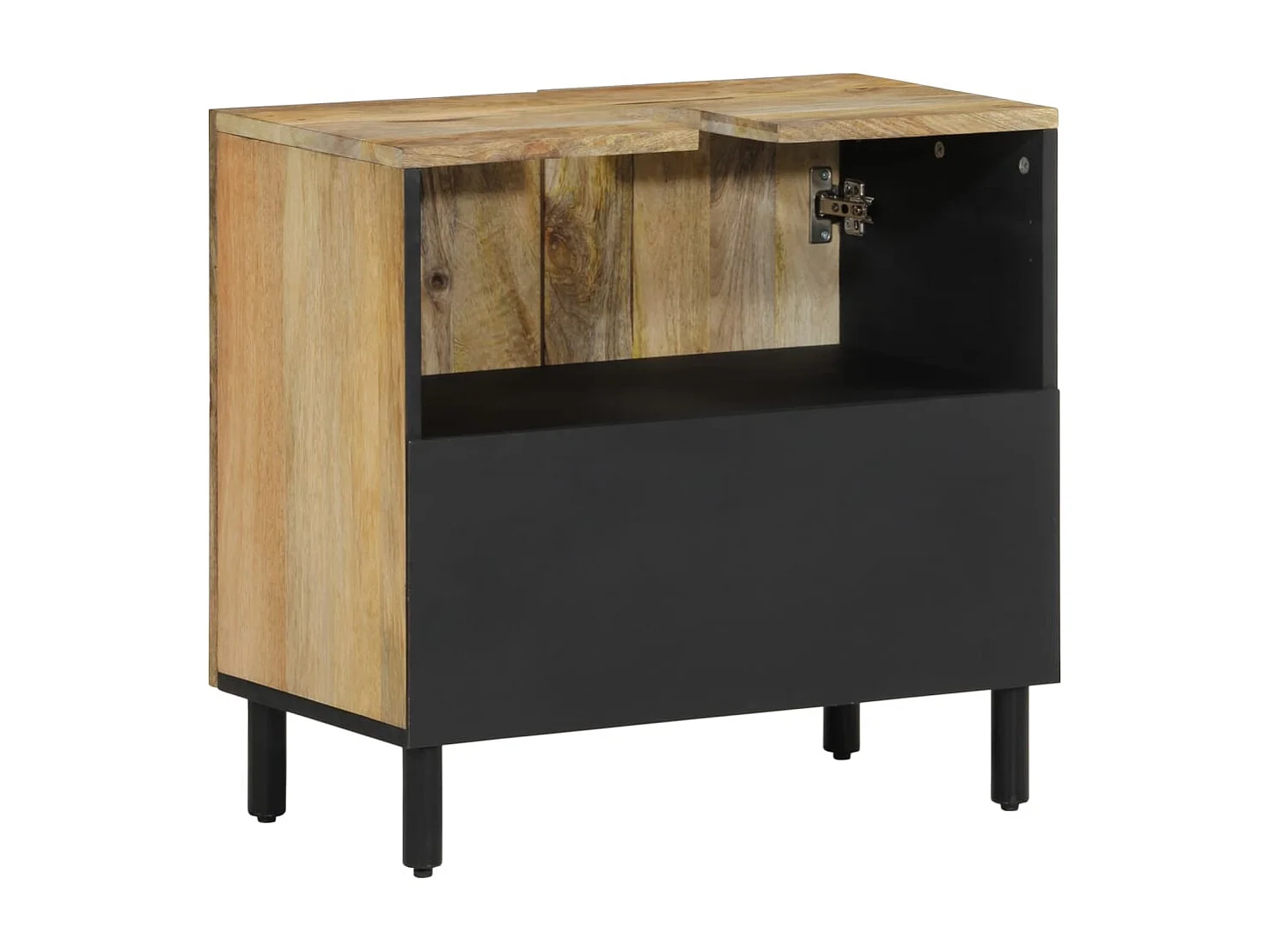 Armario de lavabo para baño madera maciza de acacia 62x33x58 cm