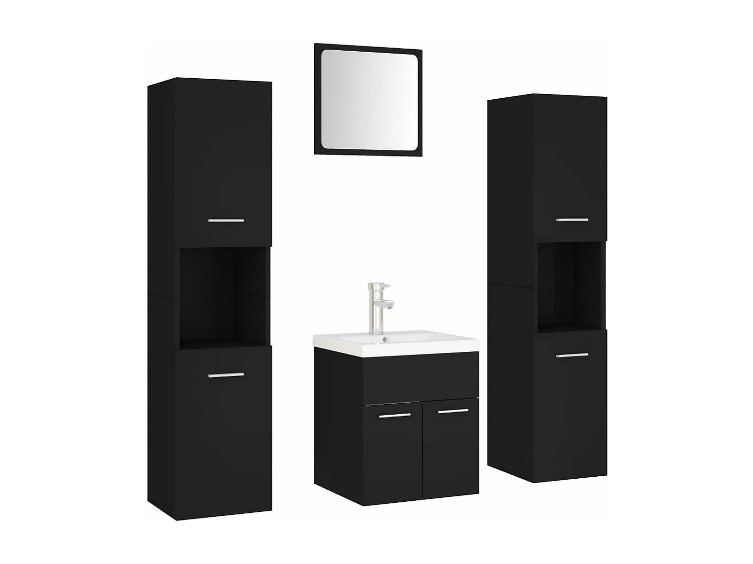 Conjunto de muebles de baño aglomerado negro