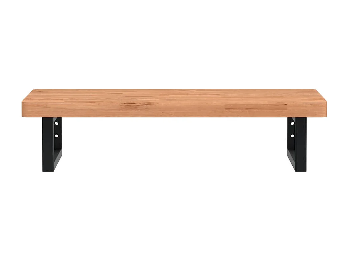 Badkamer wandschap staal en massief beukenhout