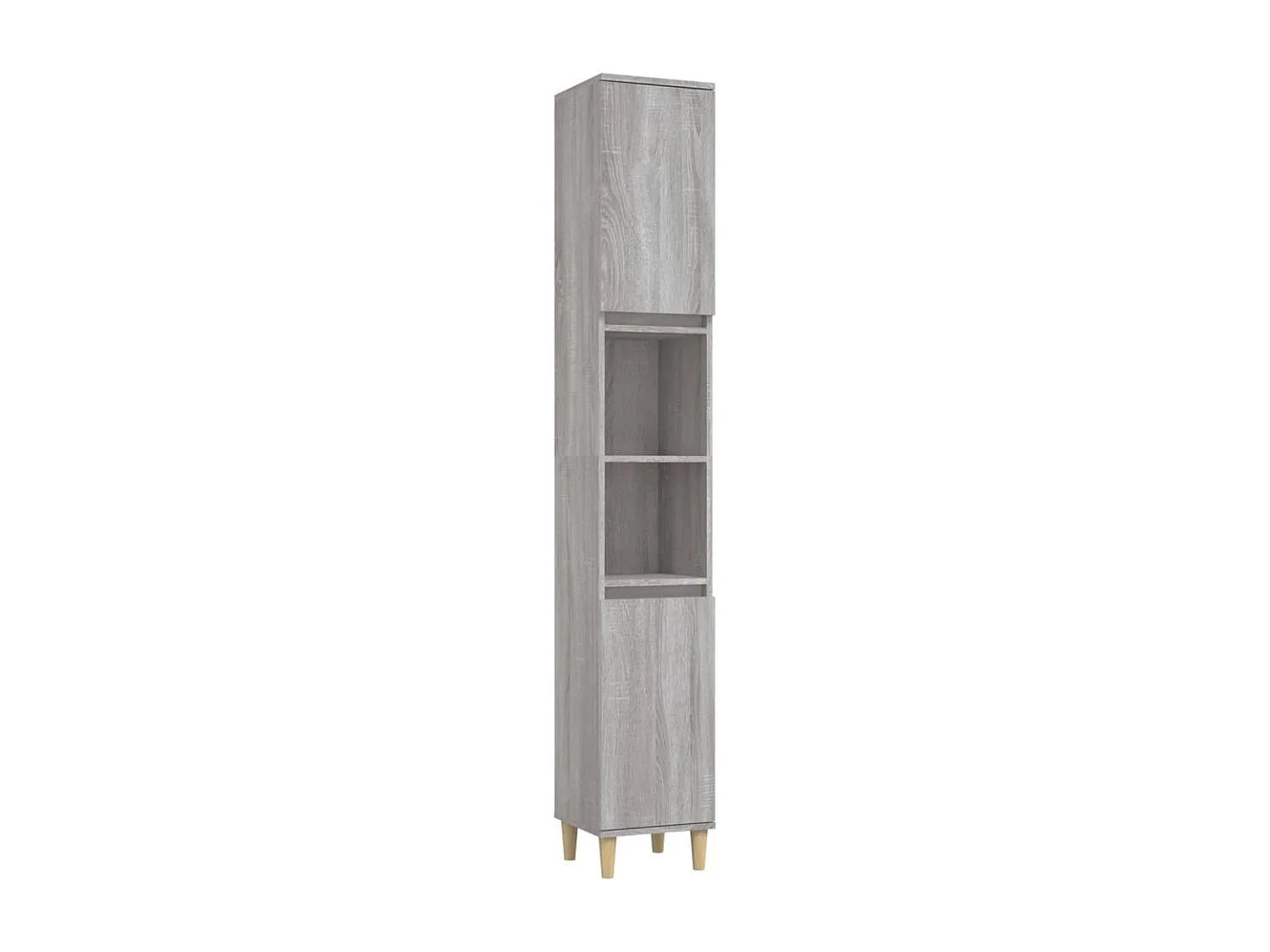 Badkamerkast 30x30x190 cm bewerkt hout grijs sonoma eikenkleur