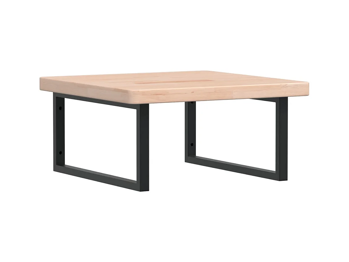 Ripiano a Parete per Lavabo in Acciaio e Massello di Rovere