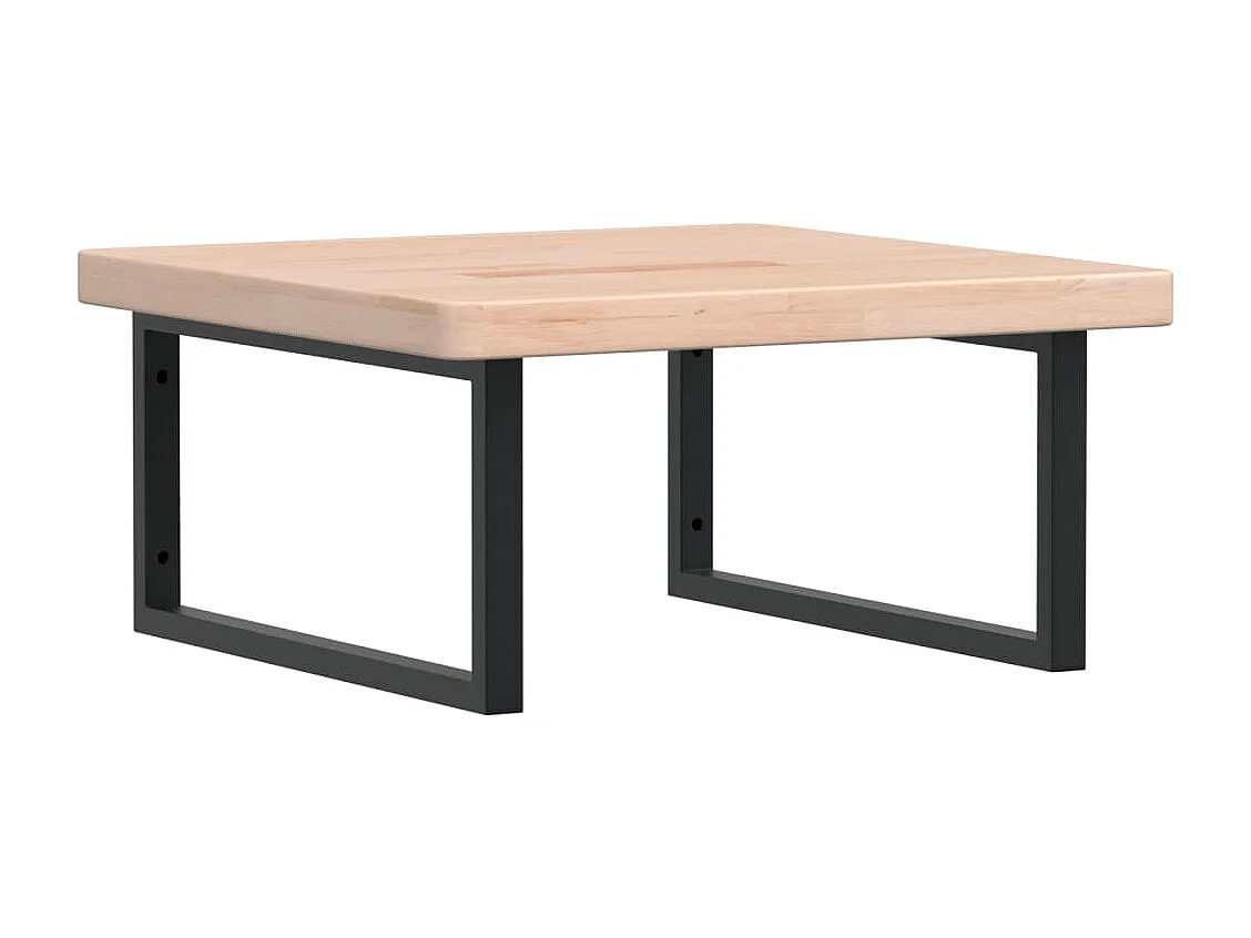 Waschtischplatte mit Halterung Stahl und Massivholz Eiche