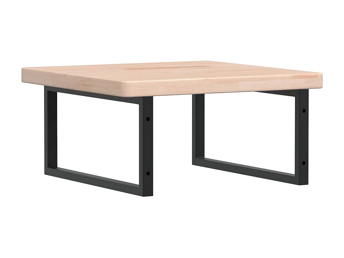 Waschtischplatte mit Halterung Stahl und Massivholz Eiche