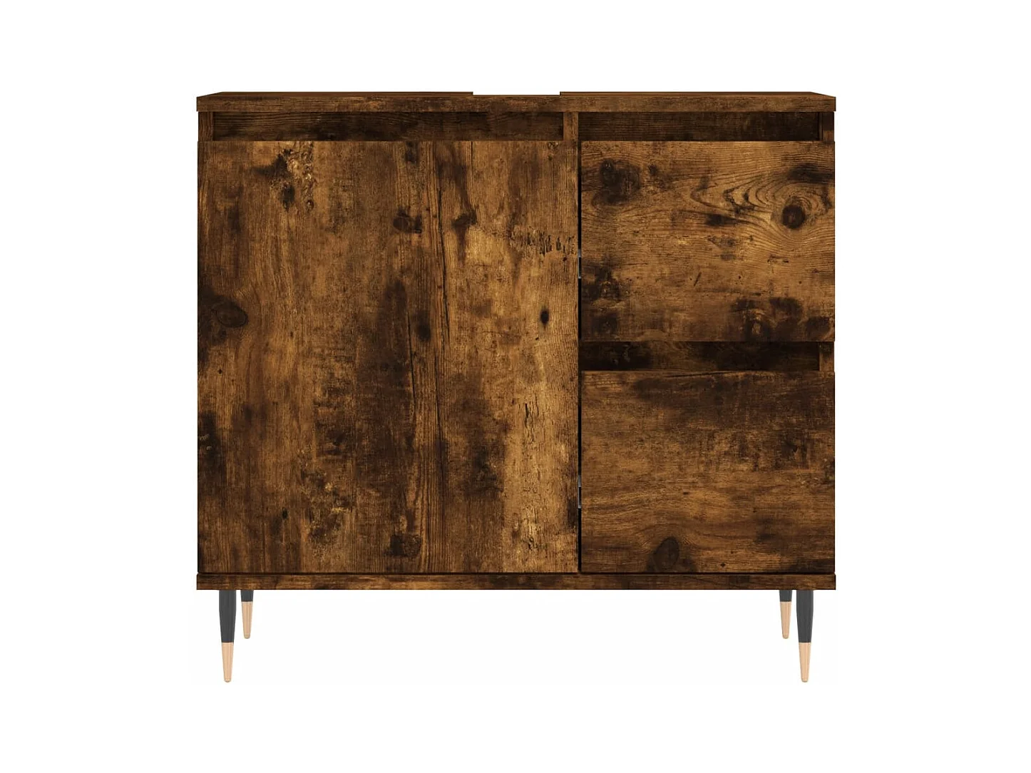 Armoire de bain chêne fumé 65x33x60 cm bois d'ingénierie