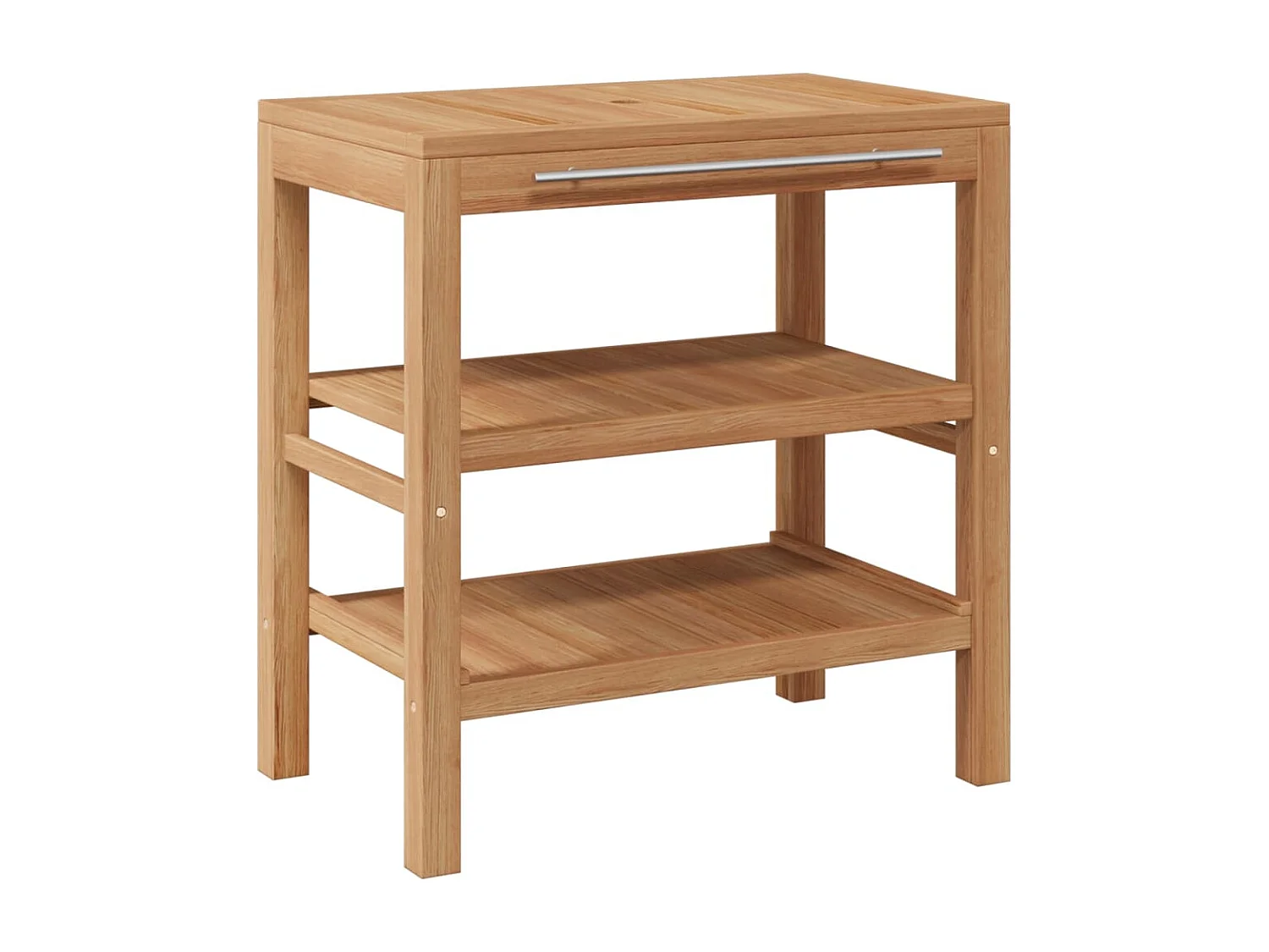 Mobile Bagno in Massello di Teak con Lavabo in Pietra di Fiume