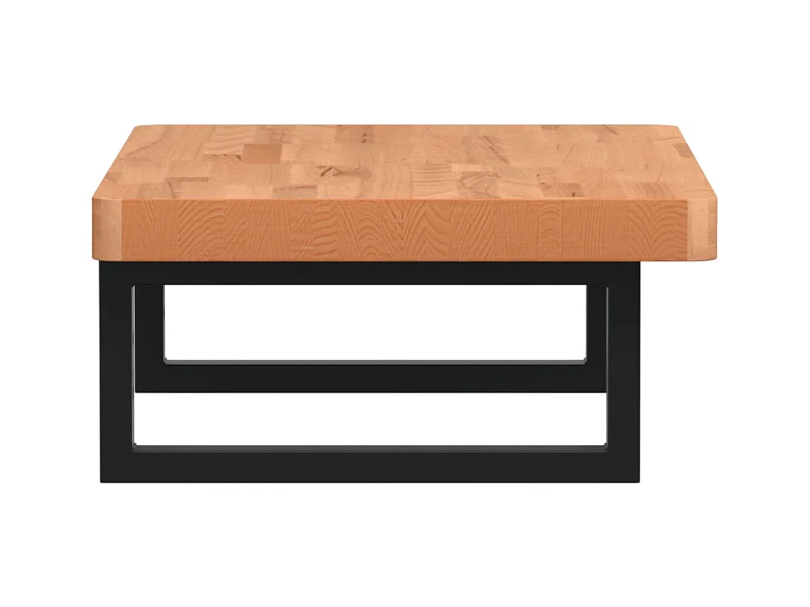 Ripiano a Parete per Lavabo in Acciaio e Massello di Faggio