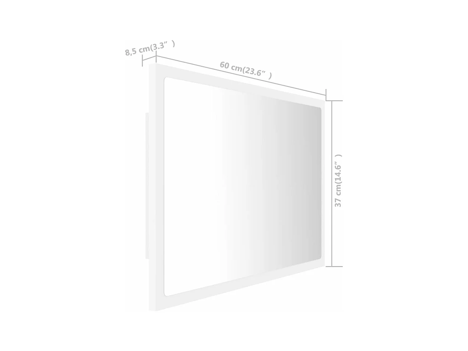 Badkamerspiegel LED 60x8,5x37 cm acryl wit