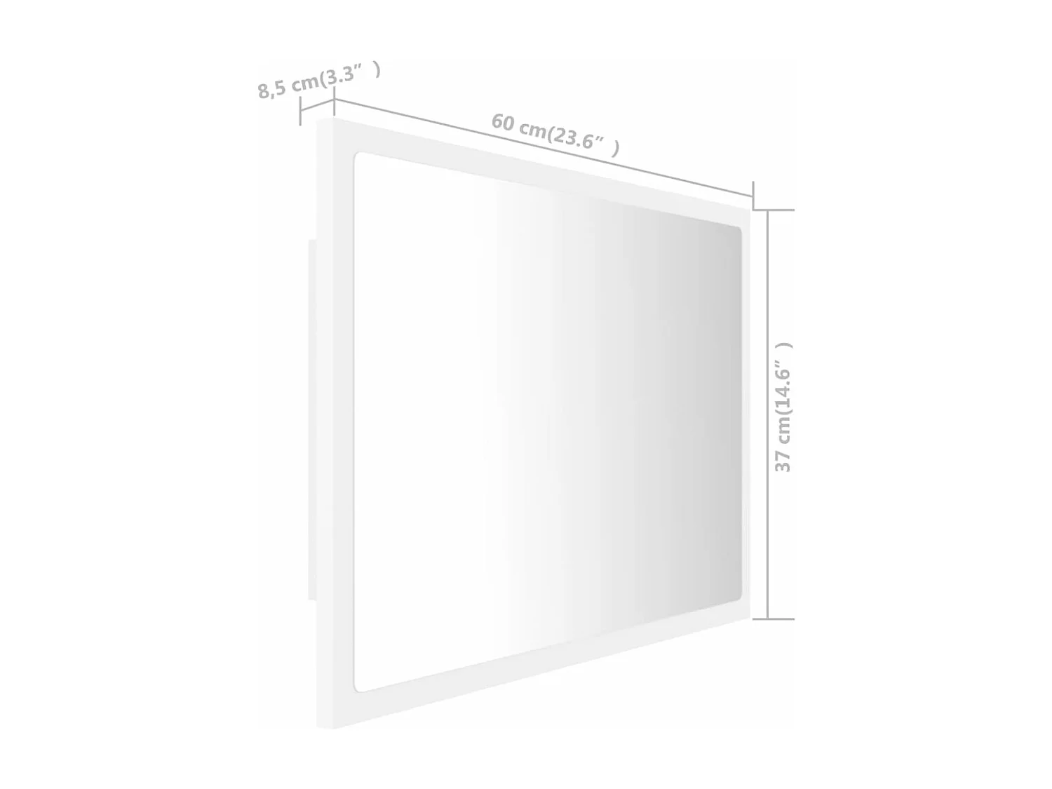 Badkamerspiegel LED 60x8,5x37 cm acryl wit