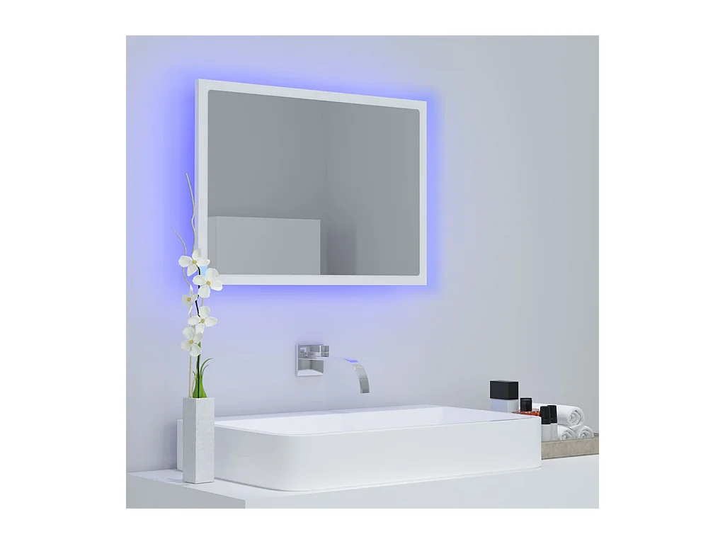 Badkamerspiegel LED 60x8,5x37 cm acryl wit