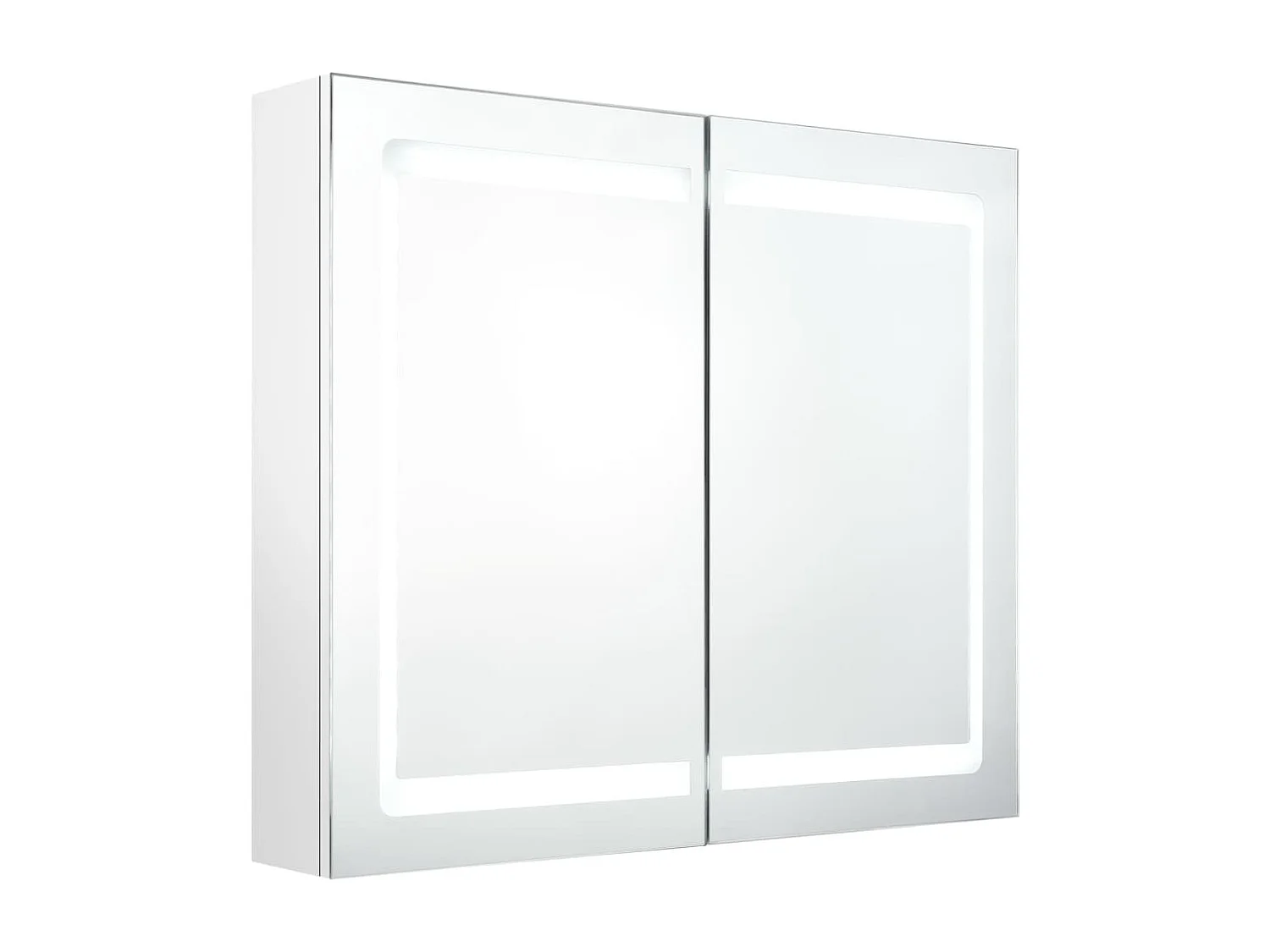 Armario de baño con espejo LED blanco brillante 80x12x68 cm